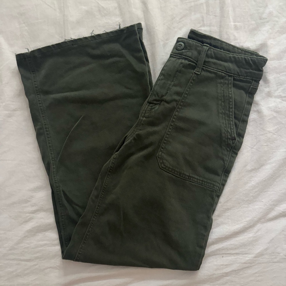 American Eagle Dark Grey Stretch Wide Leg Jeans